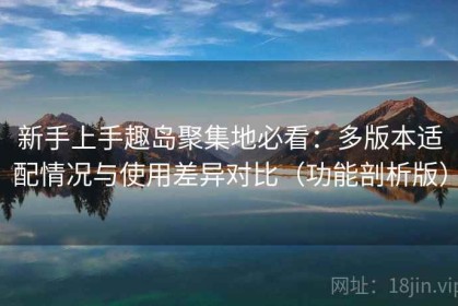 新手上手趣岛聚集地必看：多版本适配情况与使用差异对比（功能剖析版）