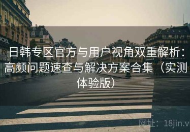 日韩专区官方与用户视角双重解析：高频问题速查与解决方案合集（实测体验版）