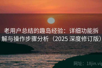 老用户总结的趣岛经验：详细功能拆解与操作步骤分析（2025 深度修订版）