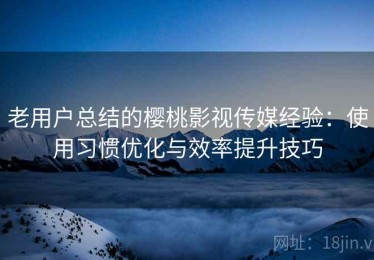 老用户总结的樱桃影视传媒经验：使用习惯优化与效率提升技巧