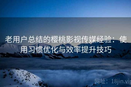 老用户总结的樱桃影视传媒经验：使用习惯优化与效率提升技巧