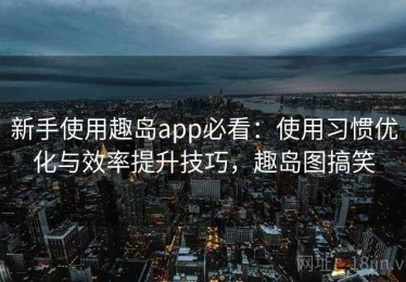 新手使用趣岛app必看：使用习惯优化与效率提升技巧，趣岛图搞笑