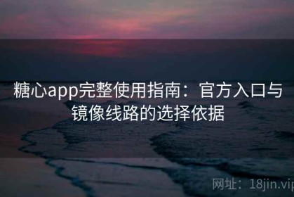 糖心app完整使用指南：官方入口与镜像线路的选择依据